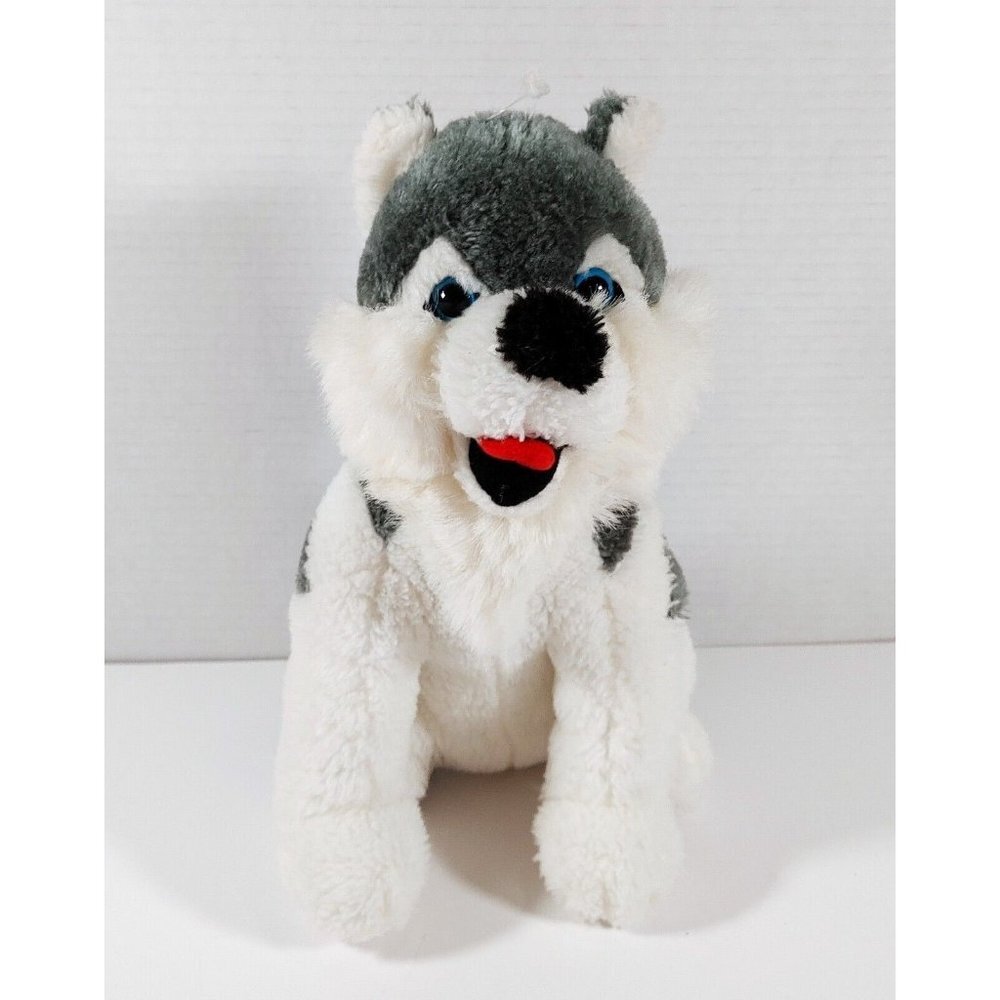 Siberian Husky Plush Stuffed Animal DOG Blue Eyes Brooklyn Doll Co. Vintage